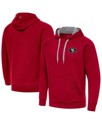 Antigua - Men's Scarlet San Francisco 49ers Brushed Carbon Victory Pullover Hoodie