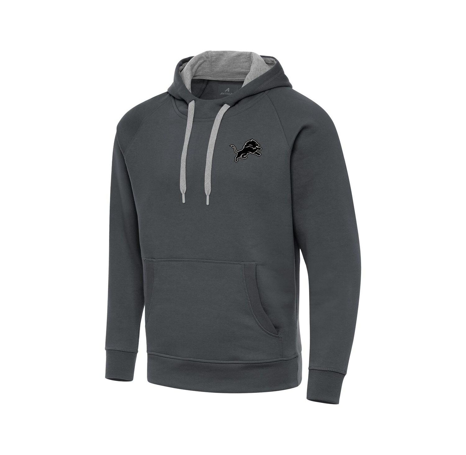 Men's Charcoal Detroit Lions Brushed Carbon Victory Pullover Hoodie