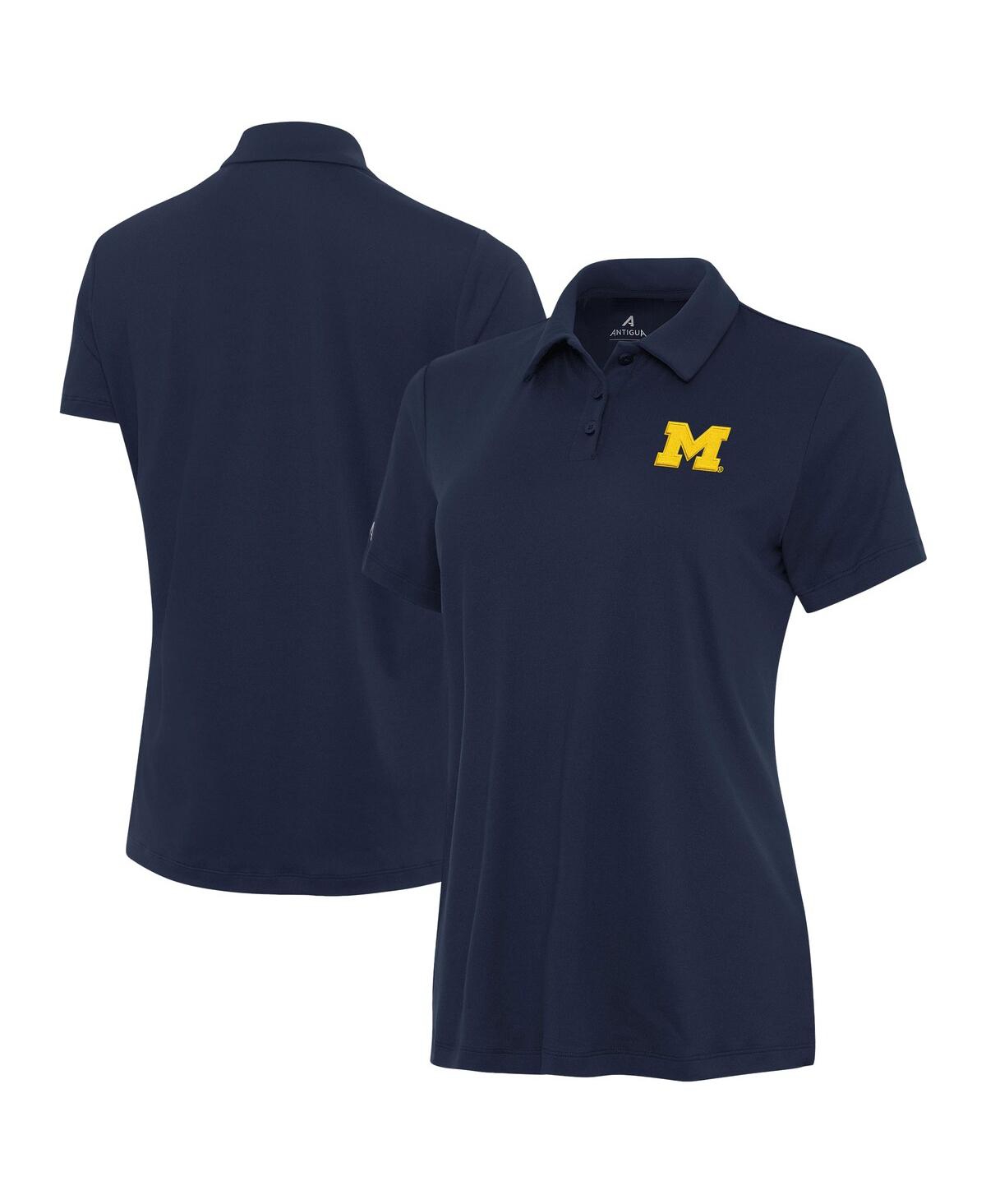Women's Navy Michigan Wolverines Reprocess Polo Shirt - Navy