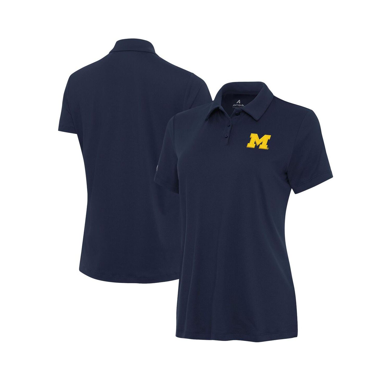 Women's Navy Michigan Wolverines Reprocess Polo Shirt