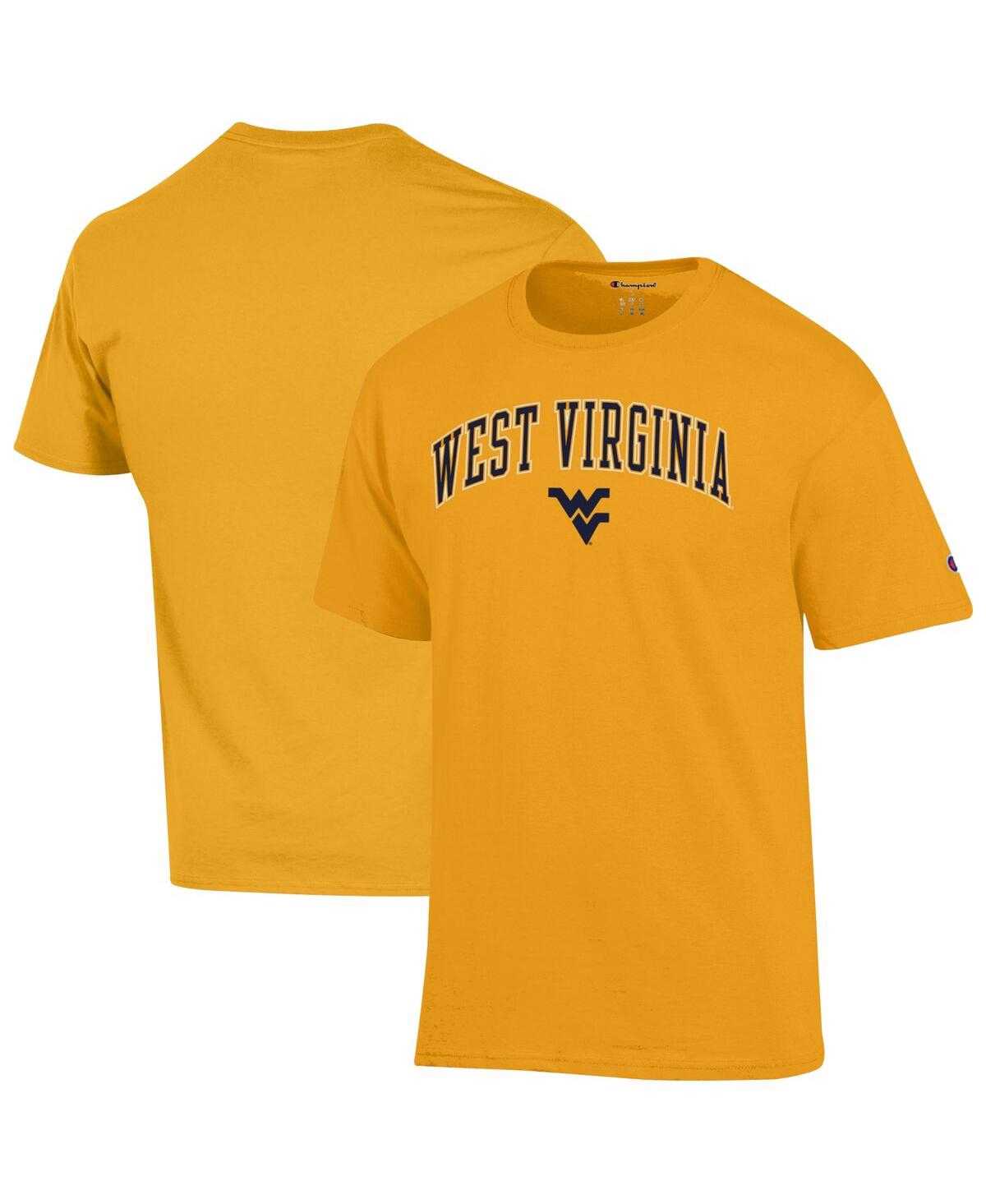 Men's Gold West Virginia Mountaineers Arch Over Logo T-Shirt - Gold