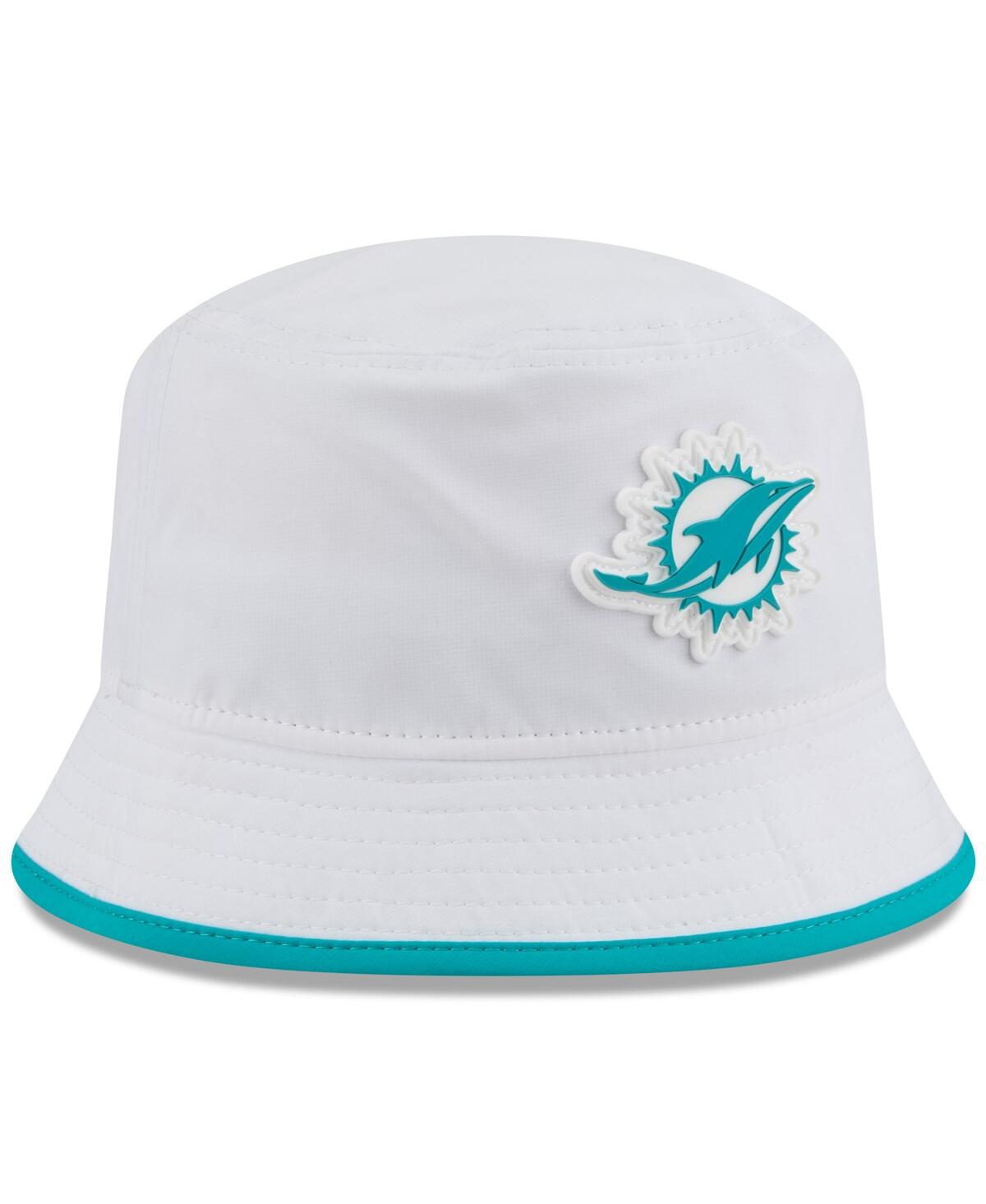 New Era Men's White Miami Dolphins 2025 Nfl Training Camp Stretch Bucket Hat In White