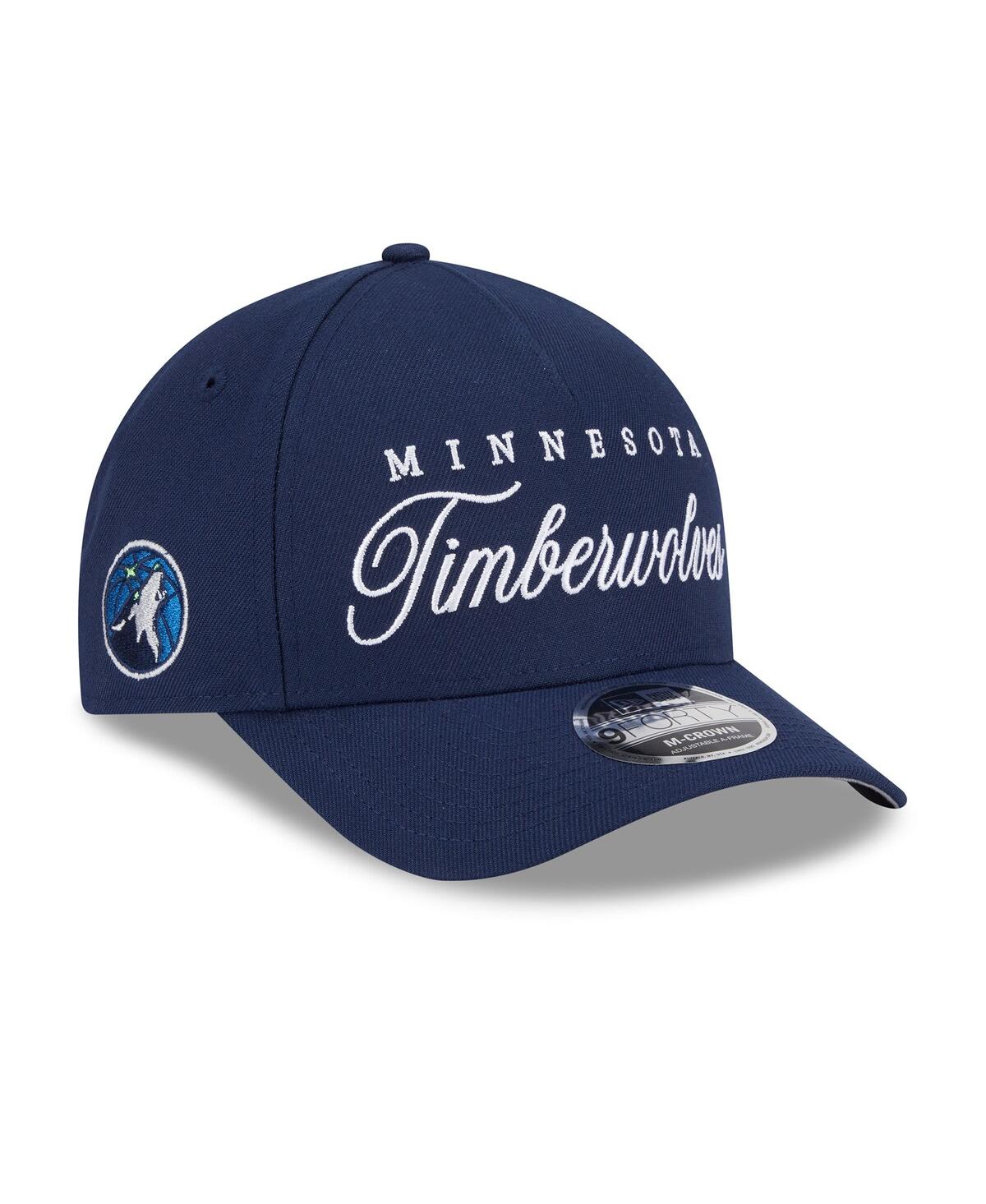 Men's Navy Minnesota Timberwolves 2025 Nba Draft M-Crown A-Frame 9FORTY Adjustable Hat - Navy
