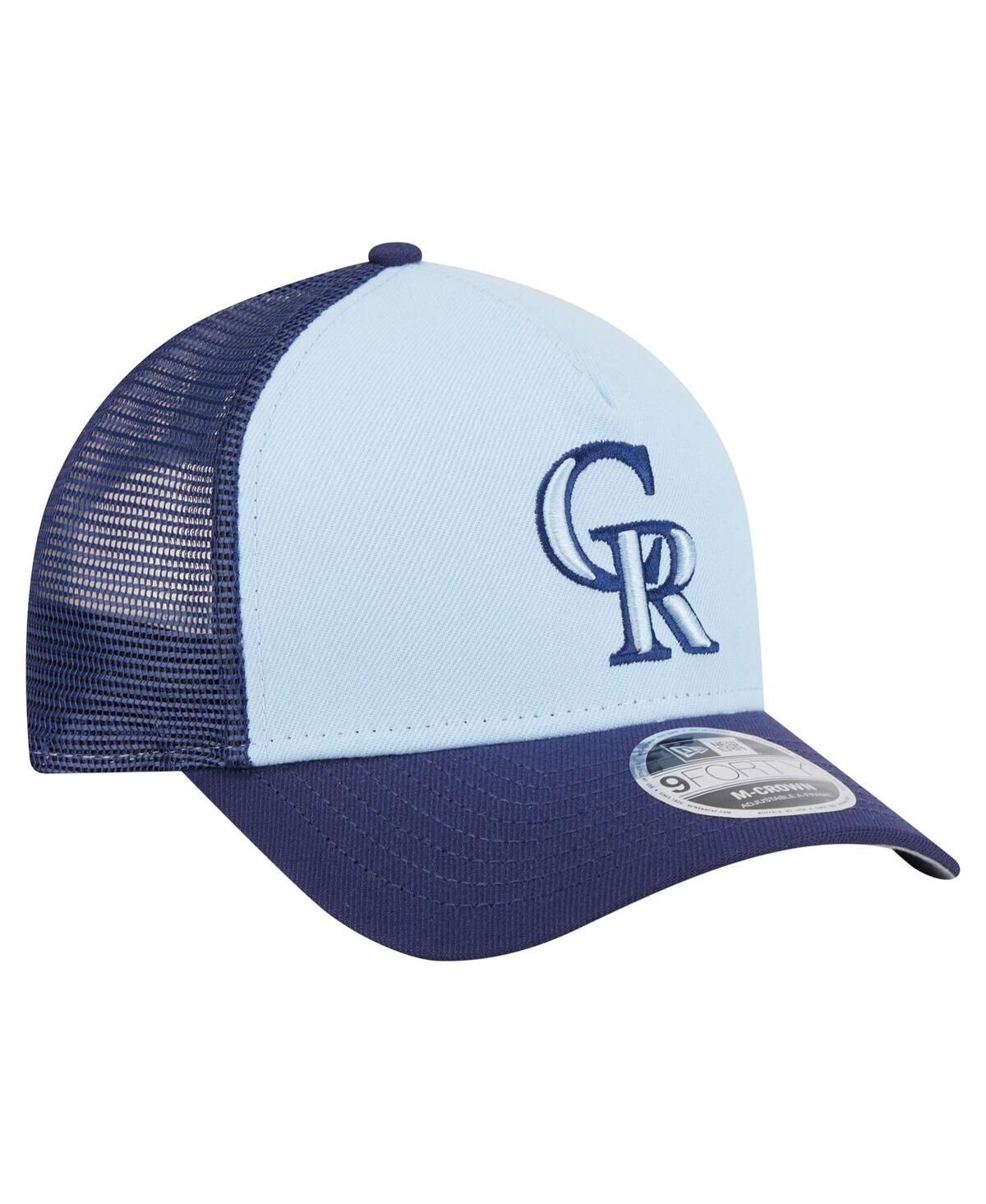 New Era Men's Light Blue/navy Colorado Rockies 2-tone Color Pack 9forty M-crown A-frame Adjustable Hat In Multi