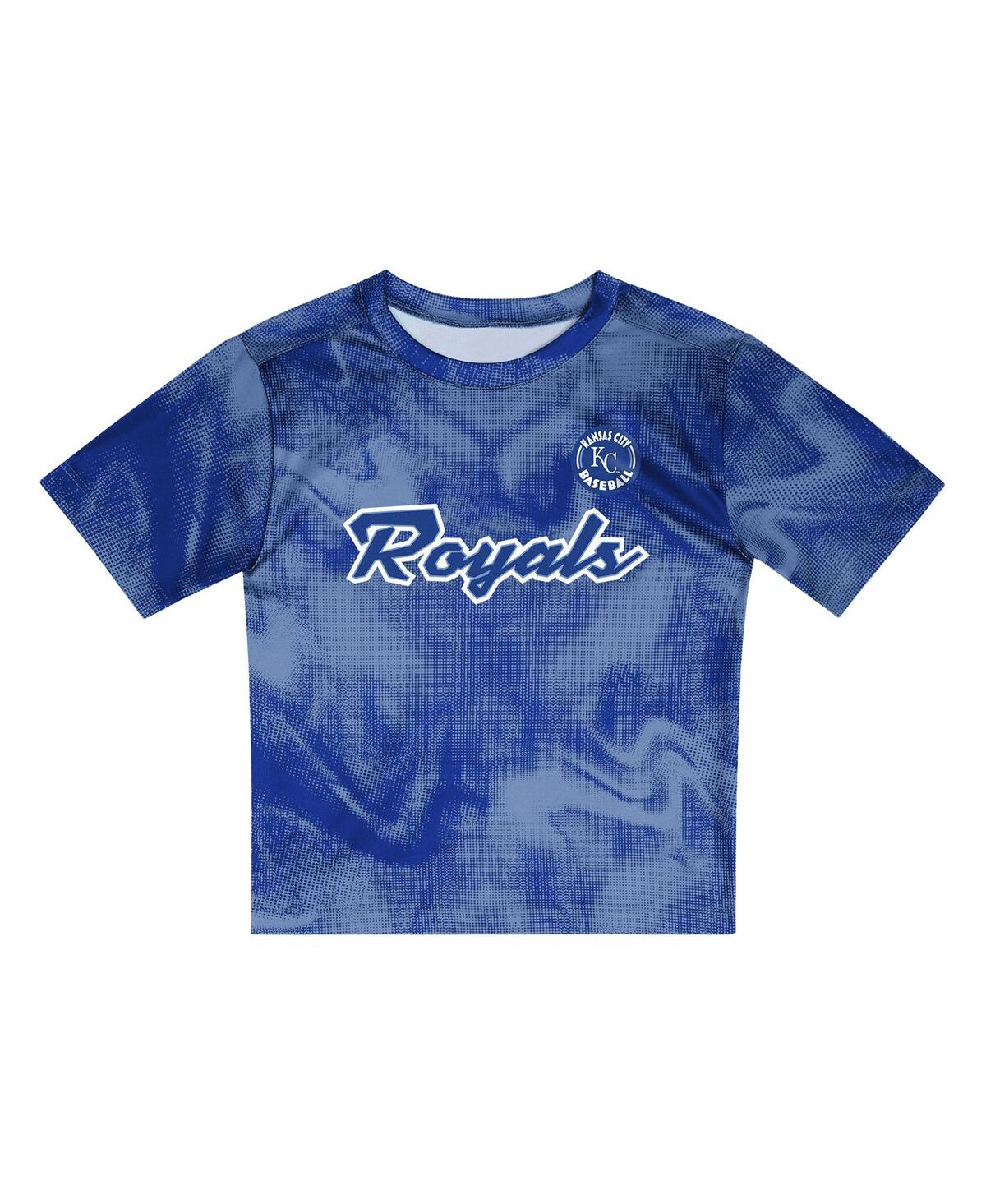 Outerstuff Toddler 2-piece Light Blue/royal Kansas City Royals Pinch Hitter Infielder T-shirt And Shorts Set In Blue