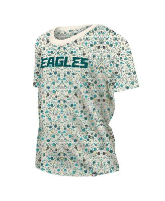 Women's Cream Philadelphia Eagles Glam Game Floral T-Shirt
