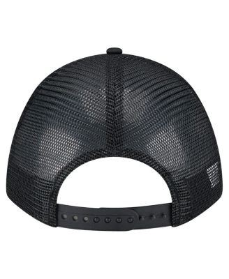 Men's Black Chicago Cubs Gradient 9FORTY A-Frame M-Crown Trucker Adjustable Hat