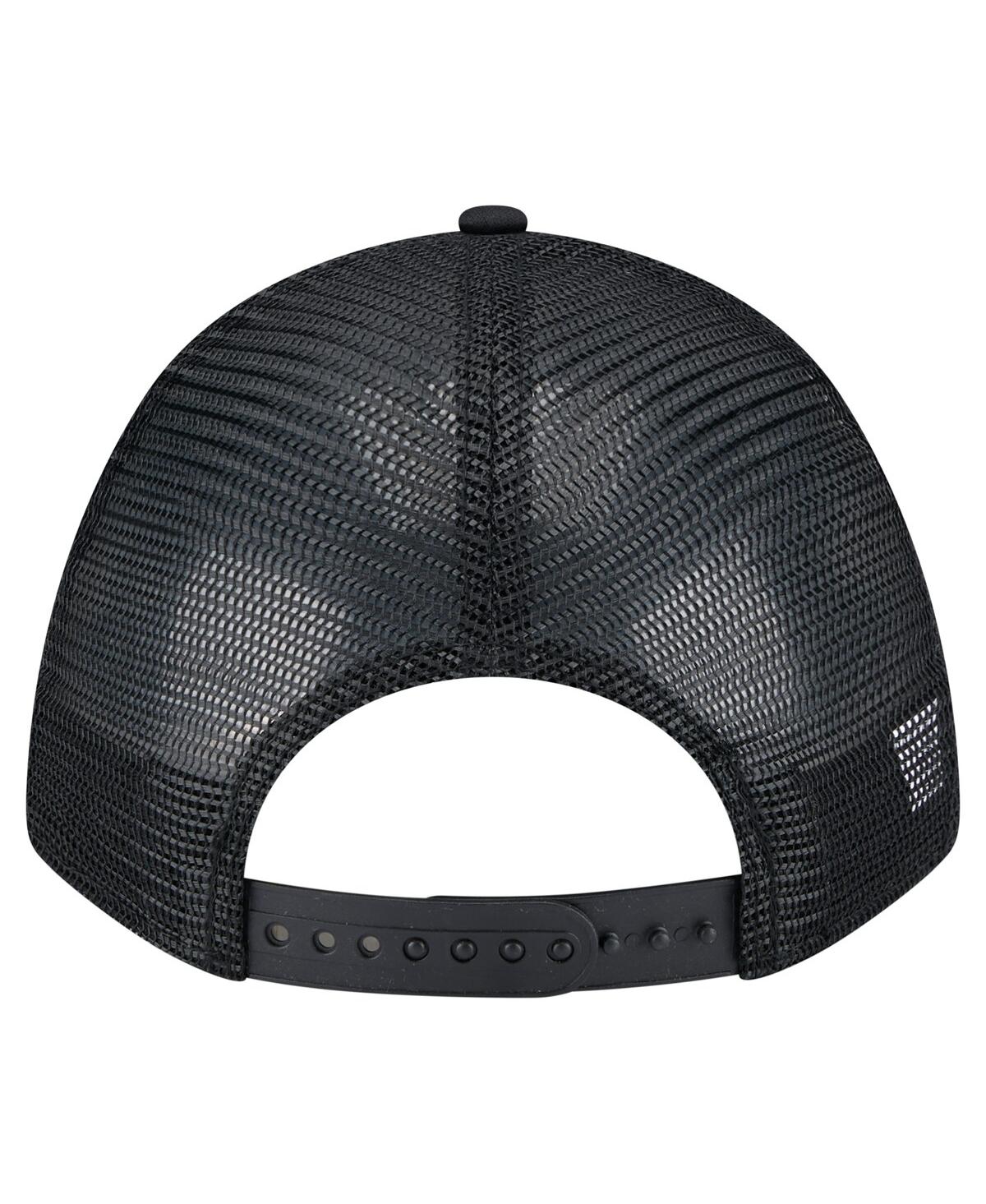 New Era Men's Black Chicago Cubs Gradient 9forty A-frame M-crown Trucker Adjustable Hat In Black