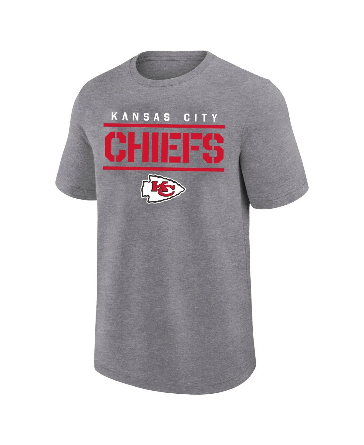 Fanatics Men's Heather Gray Kansas City Chiefs Big Tall Top Notch T-shirt In Gray