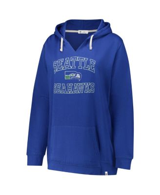 Women's Royal Seattle Seahawks Plus Size Clarity Kennedy Pullover Hoodie