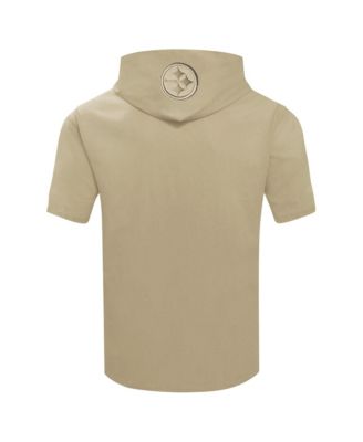 Men's Tan Pittsburgh Steelers Neutrals Capsule Short Sleeve Pullover Hoodie