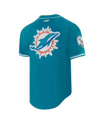 Men's Tyreek Hill Aqua Miami Dolphins Mesh Button-Up Baseball Jersey
