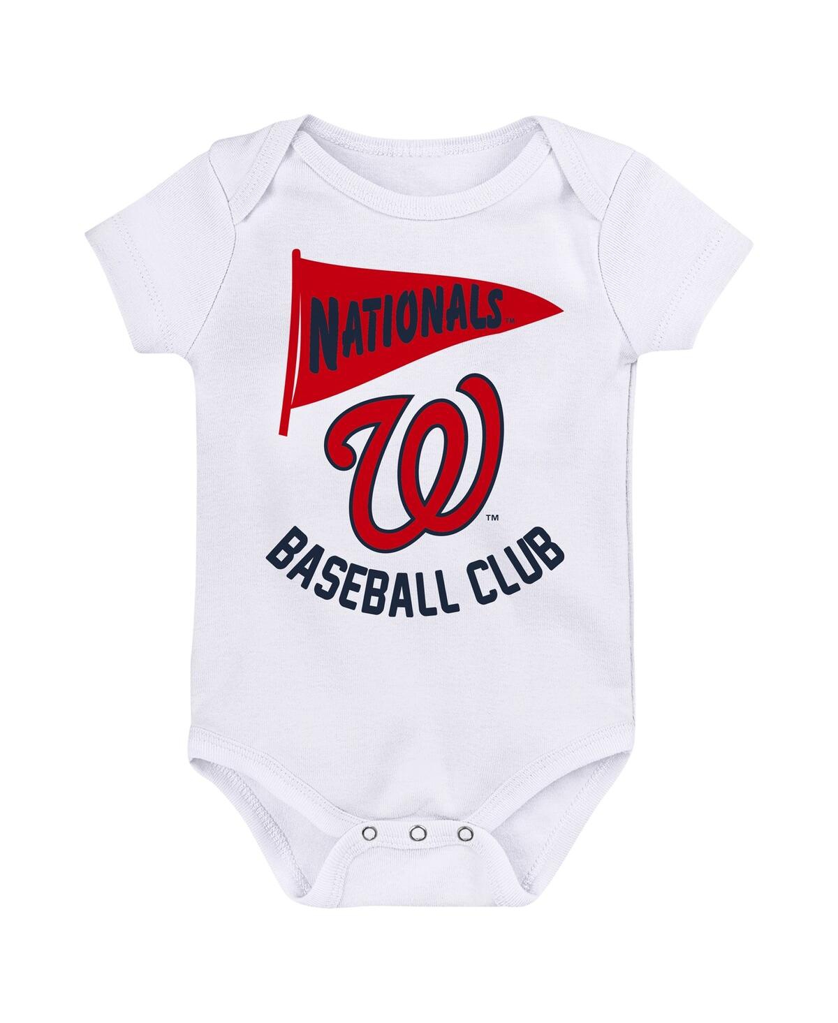 Outerstuff Baby Boys And Girls 3-pack Washington Nationals Fan Pennant Bodysuit Set In Multi