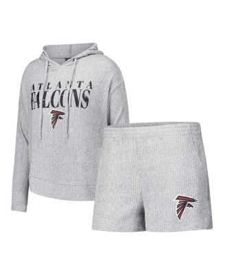 Concepts Sport - Women's 2-Piece Gray Atlanta Falcons Juniper Long Sleeve Hoodie Top and Shorts Sleep Set