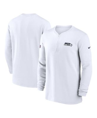 Nike - Men's White Seattle Seahawks 2023 Sideline Performance Long Sleeve Tri-Blend Quarter-Zip Top