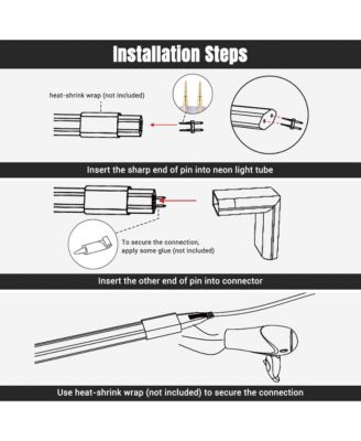 2 Pin Connectors Accessories L Shape with Pin for 7x14mm Neon Rope Light