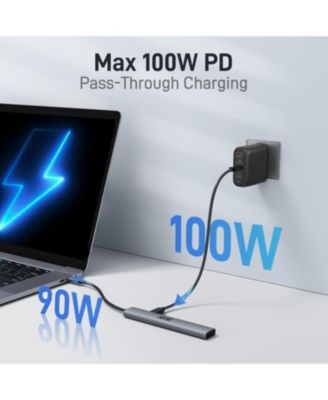 5-in-1 USB-C Hub with 4K HDMI, 100W Power Delivery, 3 USB Ports, and USB-C to HDMI Multiport Adapter for Laptops, PCs, Tablets, MacBook, iPad, iPhone 15/16 Pro/Pro Max