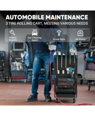 All Metal Drawer 3 Tier Rolling Tool Cart with Wheels