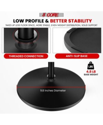 Mic Stand Floor Pair Adjustable Heavy Weight Microphone Stands Round Base