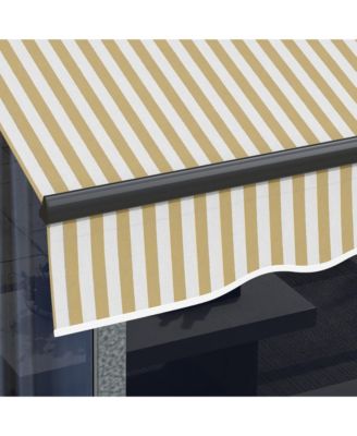 Outsunny 8' x 6.5' Patio Retractable Awning Sunshade Shelter, Beige