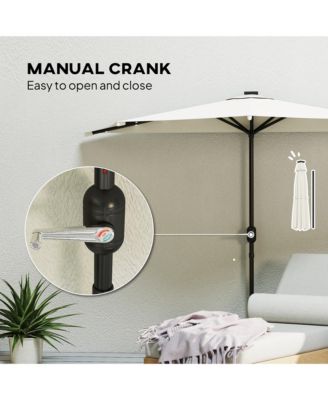 Half Patio Umbrella, UPF 30+ Balcony Umbrella,