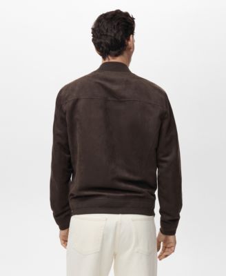 Men's Suede-Effect Bomber Jacket