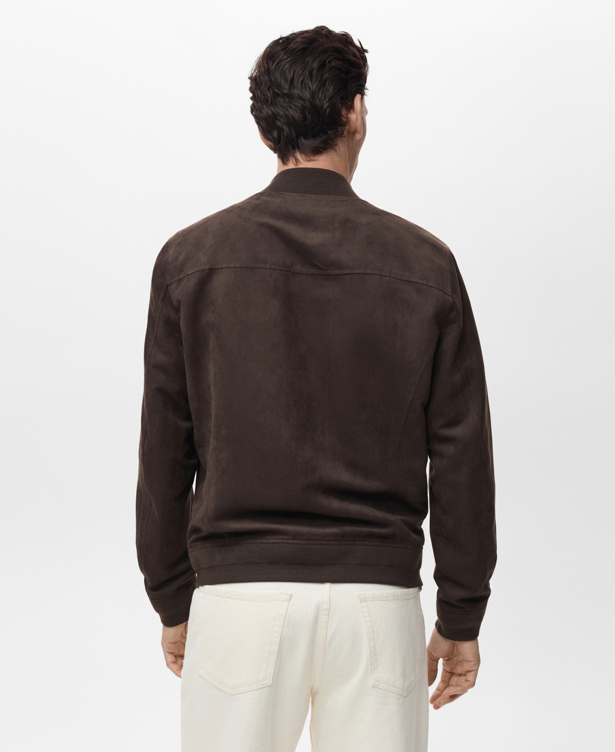 Mango Men's Suede-effect Bomber Jacket In Brown