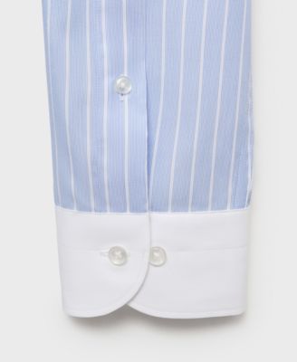 Men's Striped-Print Slim-Fit Dress Shirt