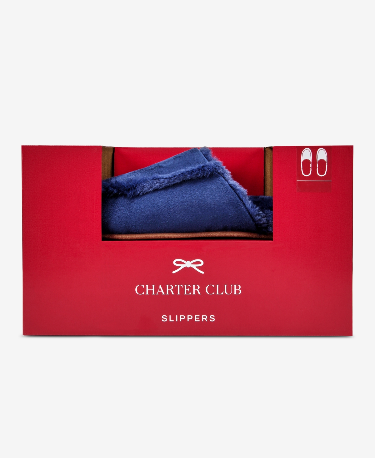 Charter Club Women's Faux Shearling Slide Slippers, Macy's Exclusive In Blue