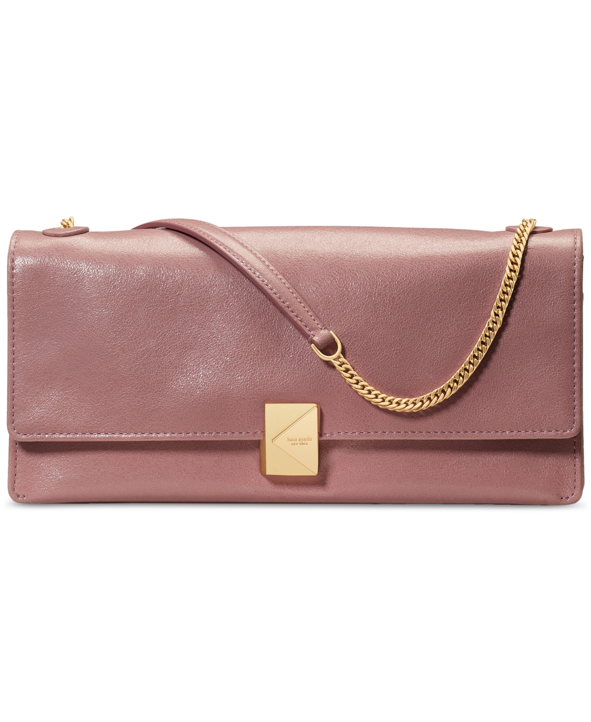 Kate Spade Deco Glazed Leather Soft Shoulder Bag In Pink
