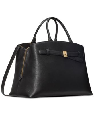 Deco Large Pebbled Leather Satchel Bag