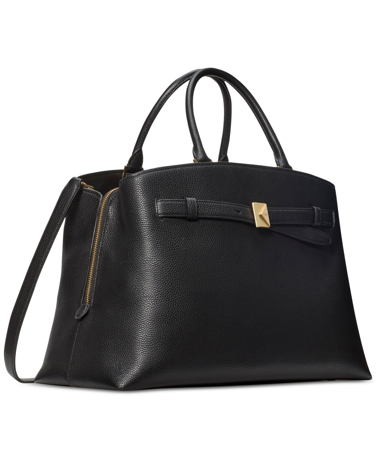 Kate Spade Deco Pebbled Leather Extra Large Satchel In Black