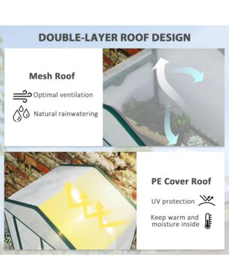 4-Tier Mini Greenhouse with Screen Roof and Reinforced PE Cover