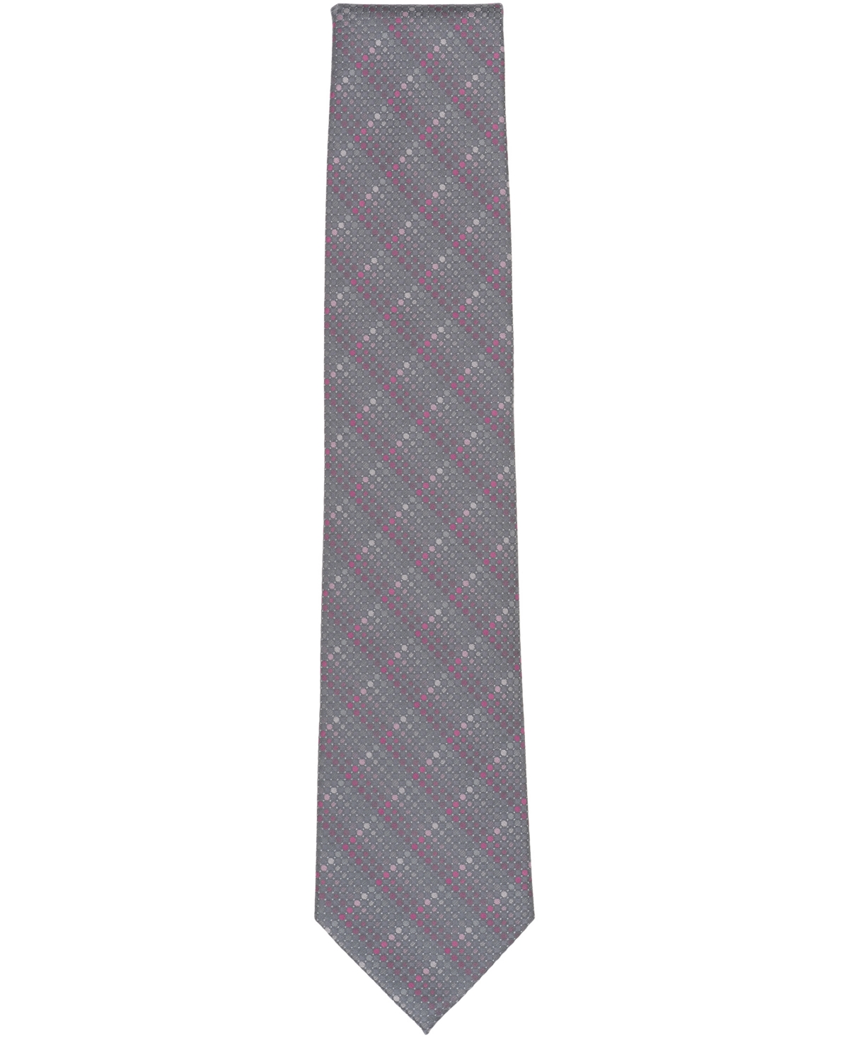 Perry Ellis Portfolio Men's Sline Neat Pattern Classic Tie In Gray