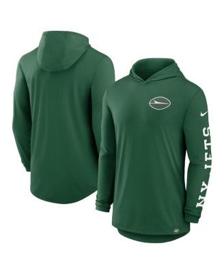 Nike - Men's Green New York Jets Blitz Tri-Blend Performance Long Sleeve Hoodie T-Shirt