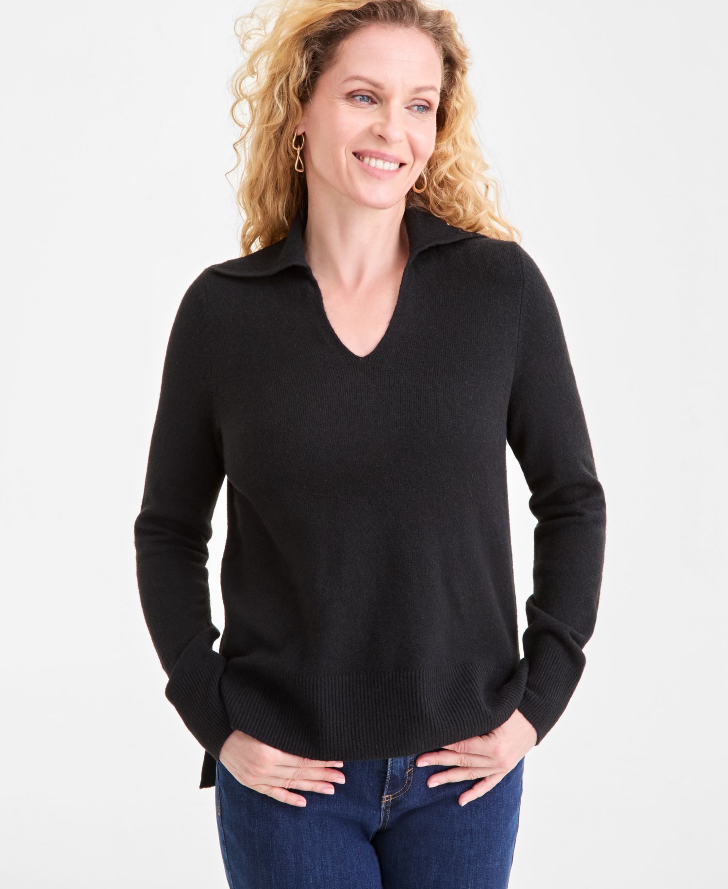 Women's Luxsoft Johnny-Collar Sweater