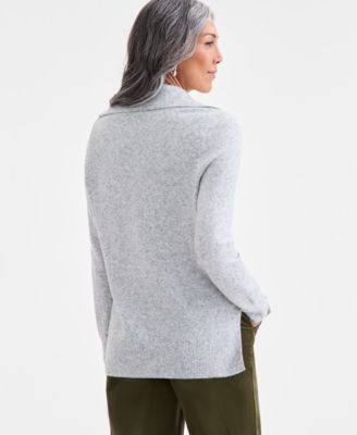 Petite Johnny-Collar Luxsoft Sweater, Macy's Exclusive