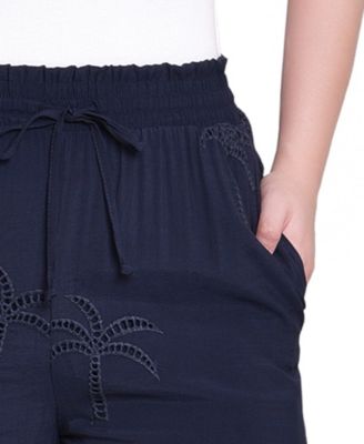 Petite Pull On Pants with Embroidery