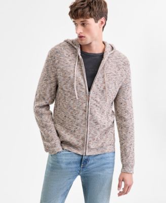 Sun + Stone - Men's Long-Sleeve Marled Hooded Zip Sweater