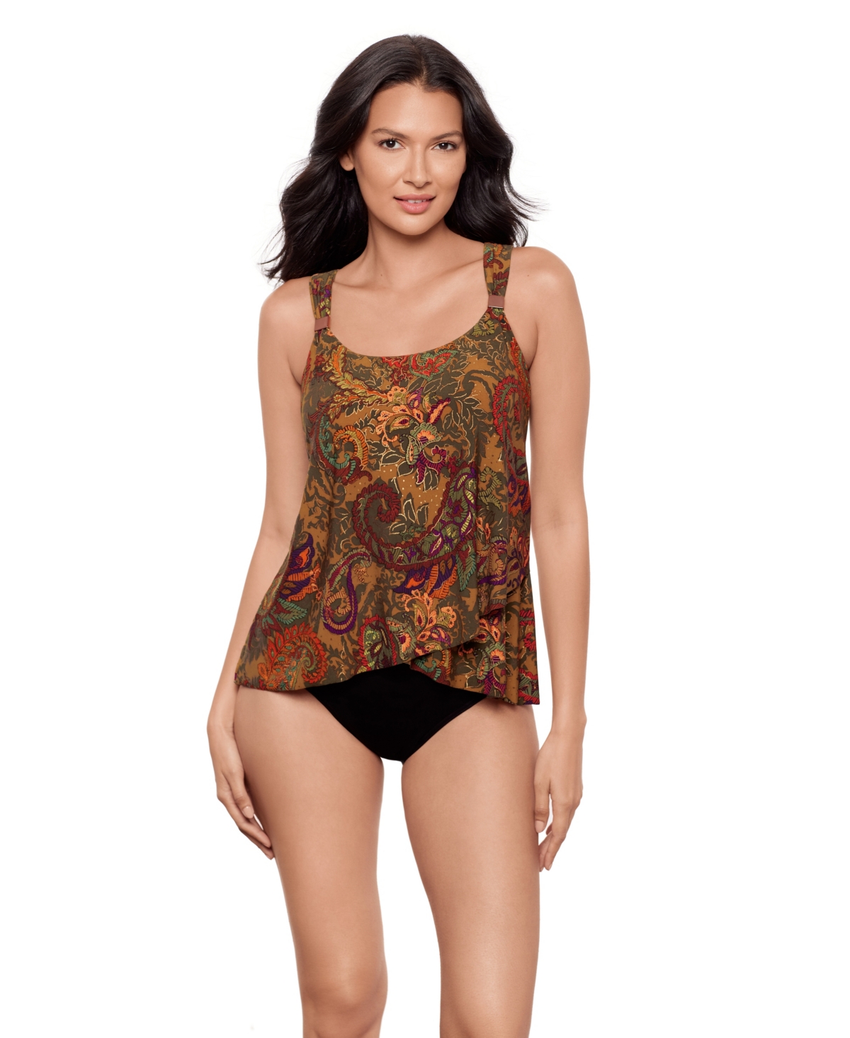 Miraclesuit Women's Perissa Dazzle Underwire Tankini Top In Brown