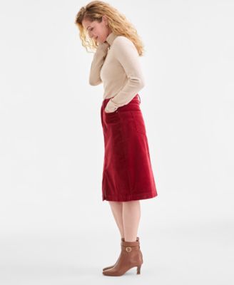 Women's Corduroy Midi Skirt, Macy's Exclusive