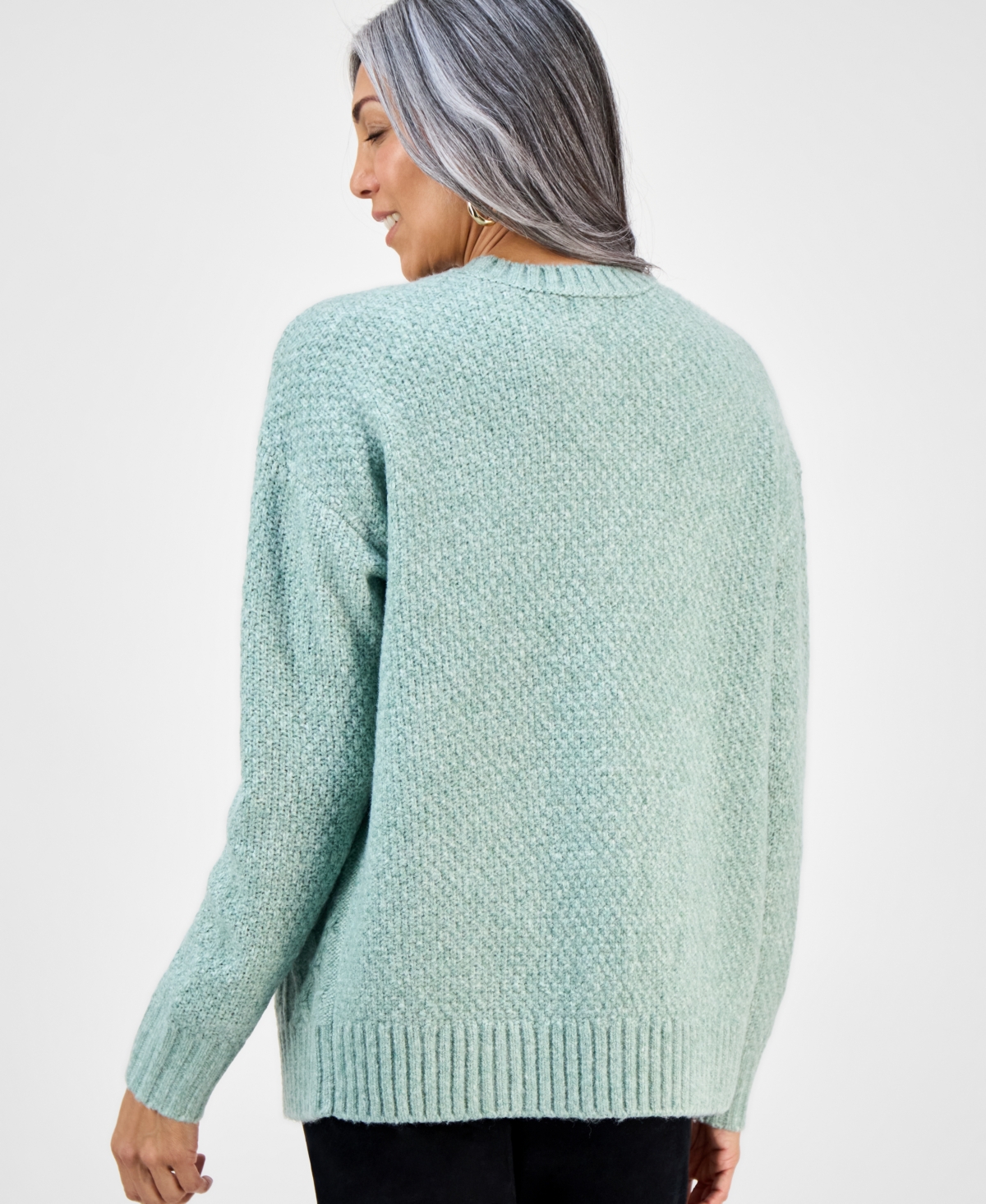 Style & Co Women's Chunky Cable-knit Cardigan, Macy's Exclusive In Green