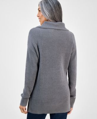 Women's Quarter-Zip Cable-Knit Sweater, Macy's Exclusive