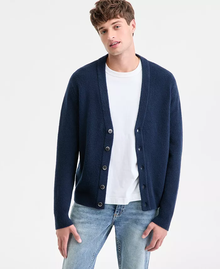 Men's Long-Sleeve Brushed Solid Cardigan - thumbnail 3