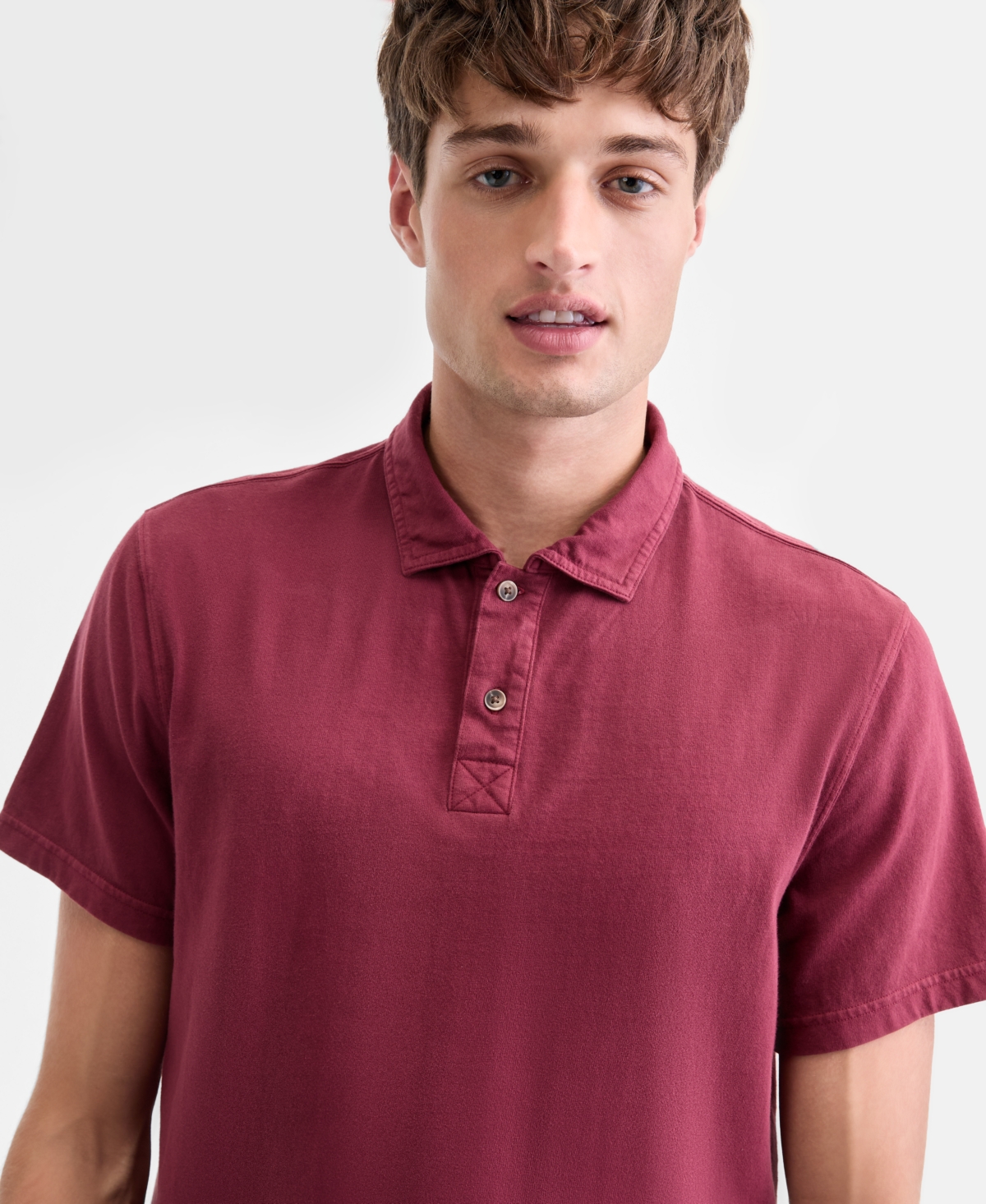 Sun + Stone Men's Long Sleeve Button-front Corduroy Shirt, Created For Macy's In Burgundy