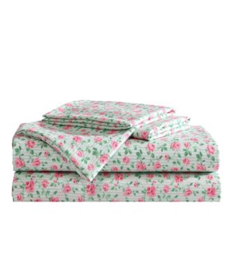 Silky Microfiber Printed 4-Pc. Sheet Set, Full