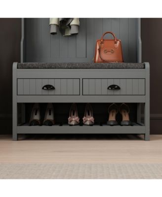 Grey countryside style multifunctional hall tree clothes hat rack