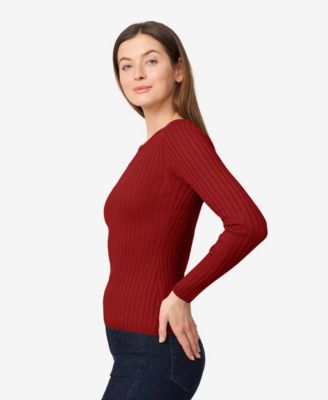 Women's Crewneck Ribbed-Knit Sweater 