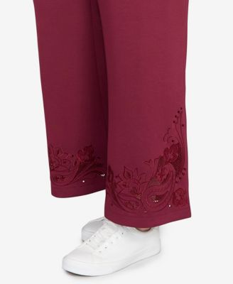 Plus Size Wide Leg Floral Cutout Pants