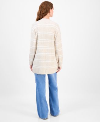 Juniors' Open-Front Long-Sleeve Midi Cardigan 